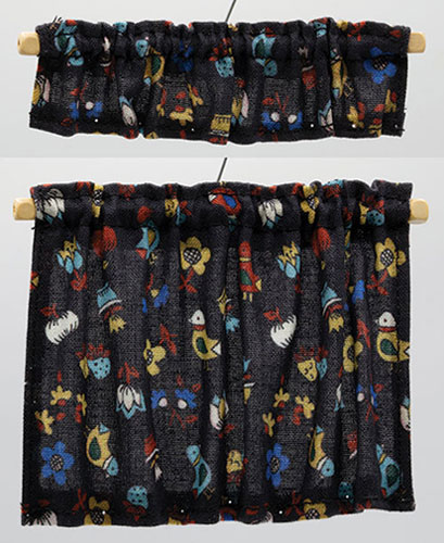 BB50404 - Curtains: Cottage Set, Black Country Kitchen